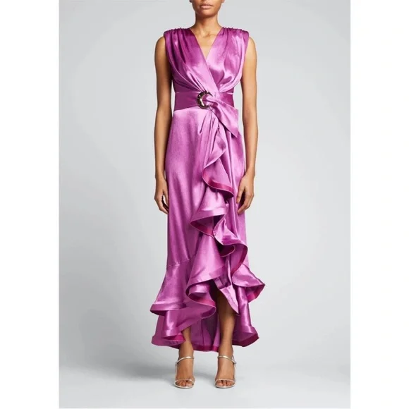 bronx and banco pink ruffle dress Bronx & Banco Megan Gown by Bronx And Banco